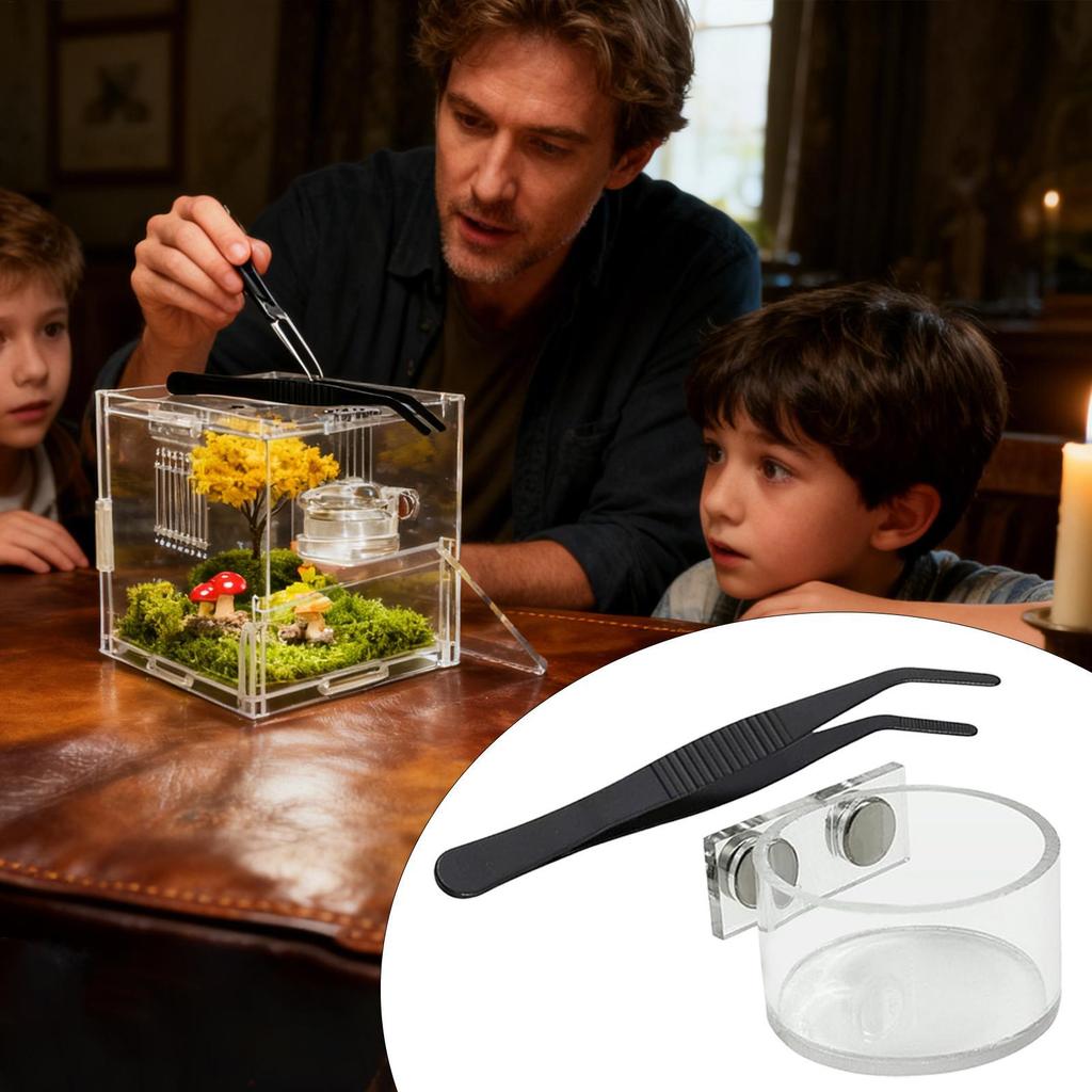 Gamelle Alimentaire Magnétique Pour Araignées Salticidae, Petit Ensemble Bol Eau & Nourriture, Plat pour Terrarium pour Mantes Tarantules Petits Reptiles