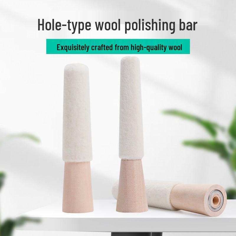 3-Inch Gold & Silver Jewelry Polishing Stick - Flocked, Mirror Surface Wool Stick for Inner Bracelet Polishing