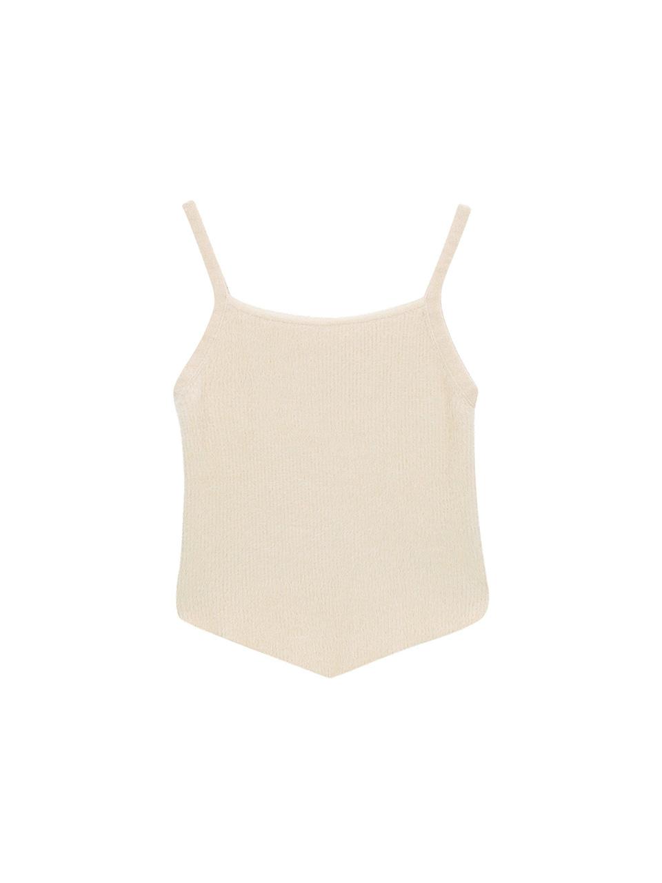 Salad Basket Pointed Hairy Strap Top_Cream