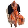 Plaid butterfly silk scarf commuter large shawl soft yarn scarf simulation silk pattern scarf women's large size sun protection light luxury