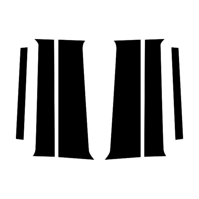 

6 шт., подходит для Isuzu MU-X 2015-2022, глянцевый черный материал из поликарбоната, зеркальный эффект, центральная часть окна двери, средняя часть стойки стойки, накладка на колонку