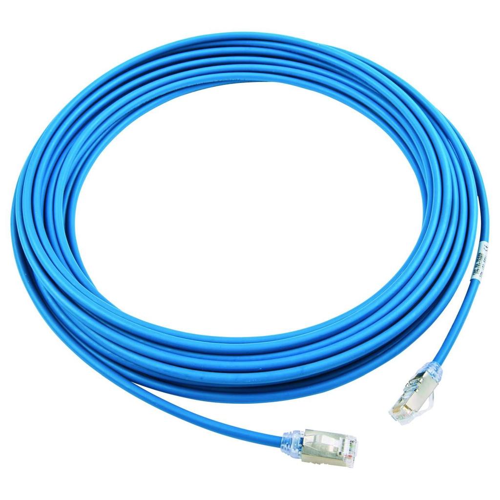 Panduit Shielded LAN Cable, Cat6A, Ultra-Thin, Professional Grade, 10m, Blue, STP28X10MBU