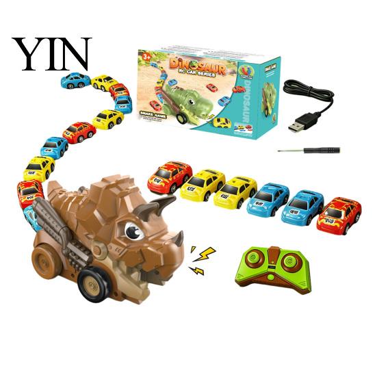 Competitive Dinosaur Car Toy RC Magnetic Toy, Remote Control Swallowing Dino Kids Electric 2 Players Snake Game Vehicle for Mini