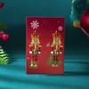 Christmas Personality Soldier Cartoon Character Crystal Enamel Earrings Stud for Woman New Year Party Earrings Jewelry Gift