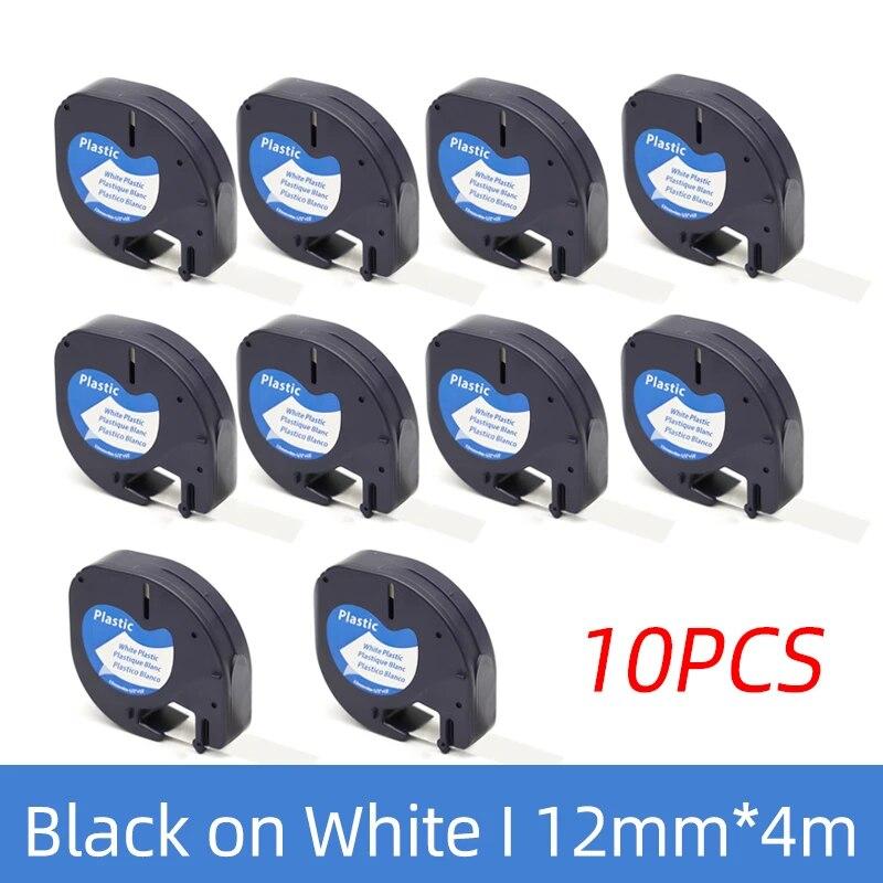 10pk 91330 LT Fita de etiqueta compatível com Dymo Letratag Ribbon 91331 para LT-100H LT-100T Dymo Impressora de etiquetas adesivas Lm920 Fita 12mm