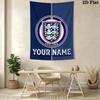 Custom Name England Soccer Wall Tapestry Aesthetic Wall Hanging Printed Fabric Blanket Decorative Tapestries for Bedroom Living Room Home Decor