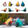 Cute Bird Figurines 2pcs/set Resin Animal Miniature Statue Art Crafts Decor for Home Outdoor Garden Yard Decoration Gift