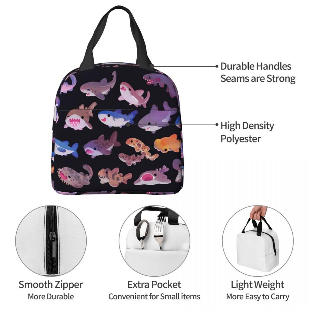 Shark Day Insulated Lunch Bag for Kids School Cooler Thermal Food Box Tote Portable Lunch Boxes Container