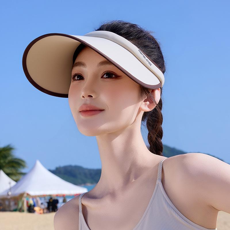 Summer Hats For Women Large Brim Open-Top Sunshade Sunhat With Visor Fashionable Outdoor Protection