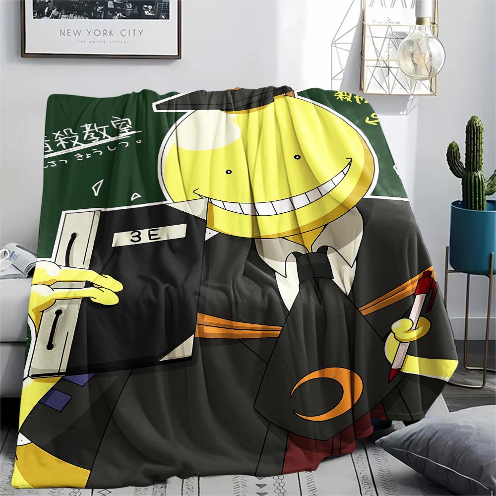 1PC Assassination Classroom Print Flannel Blanket, High quality All Seasons, Home Decor, Warmth and Comfort, Perfect for Christmas Gifts
