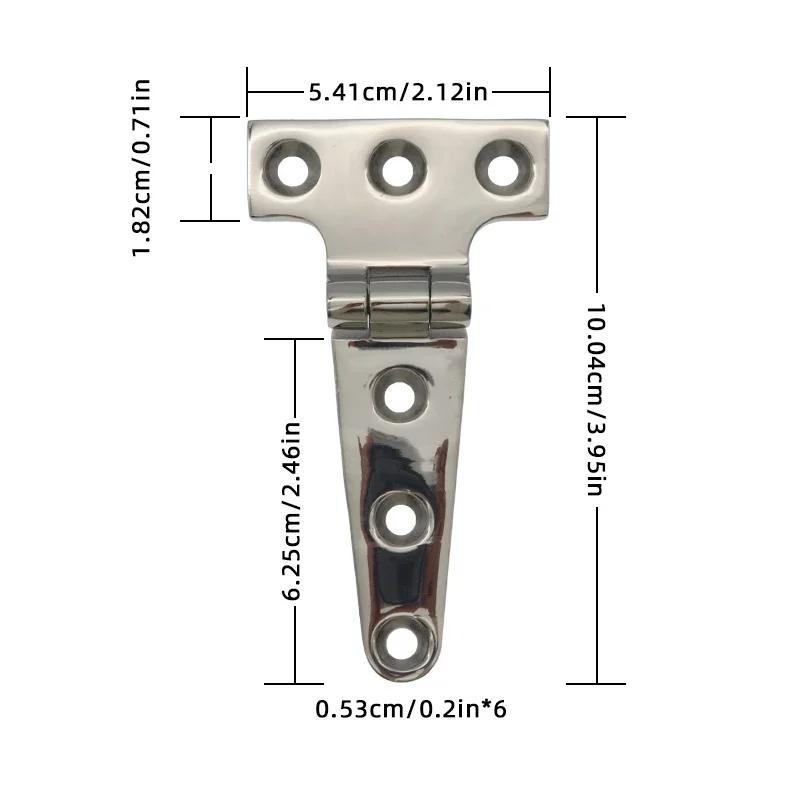 2Pcs Stainless Steel Marine Grade Heavy Duty Polished Door Hinge For Windows T-shaped Hinge Cast Strap for Boat Hardware