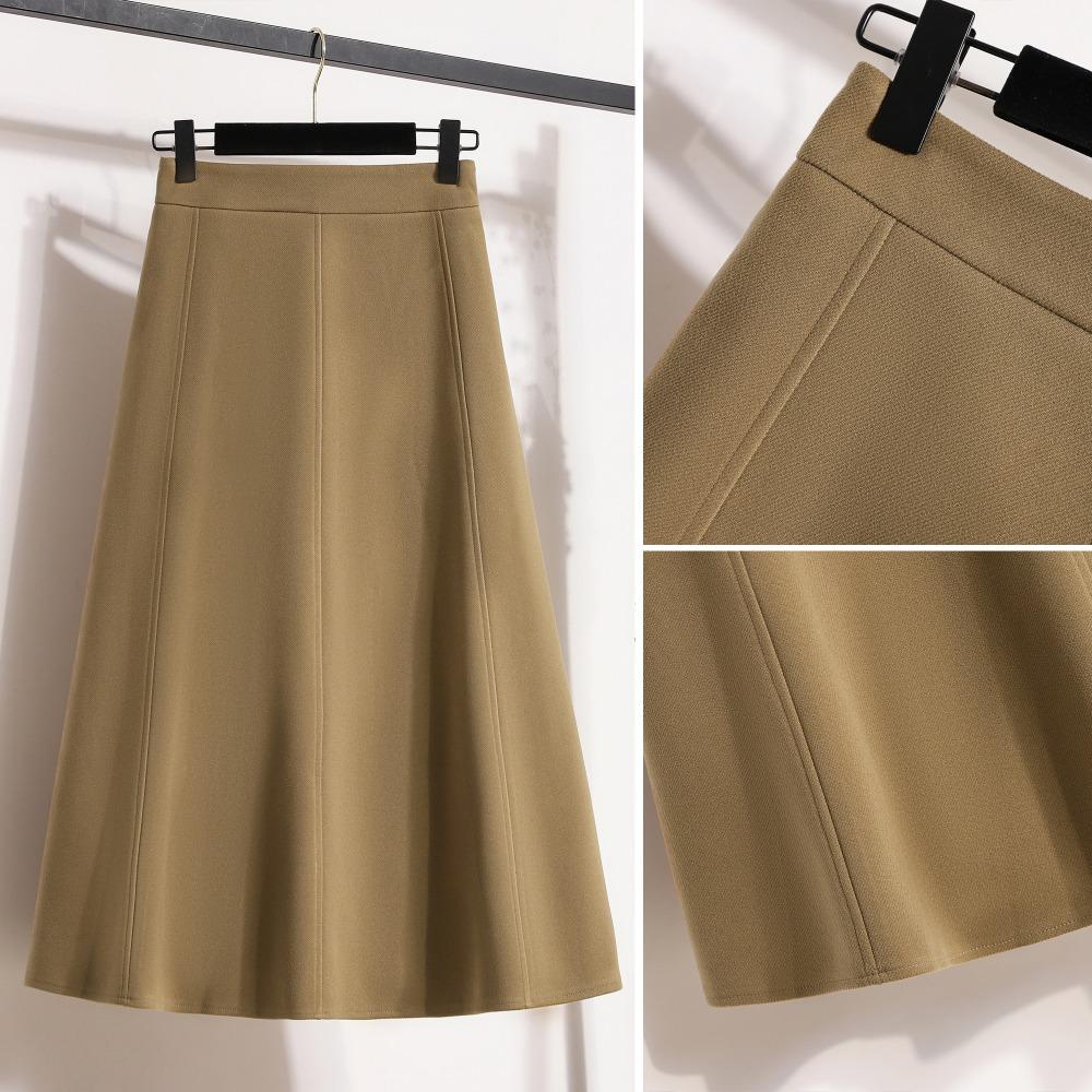 DIMANAF 2025 Plus Size Autumn Winter Women Long Skirts Thicken Elastic Waist Trousers Oversize 5XL