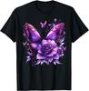 Floral Beautiful Purple Butterfly Lover Rose Flower Women T-Shirt Unisex Tee
