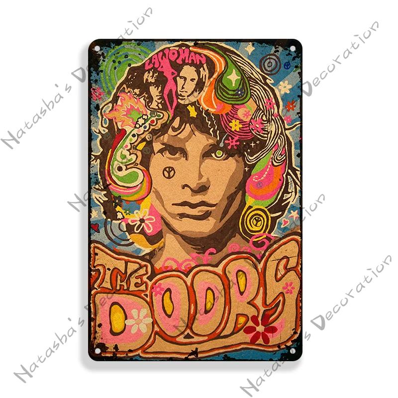 Rock Band Sign DOORS Decorative Sign Jim Morrison Metal Sign Rusty Metal Plaque Retro Metal Poster Music Metal Sign BAR PUB Sign