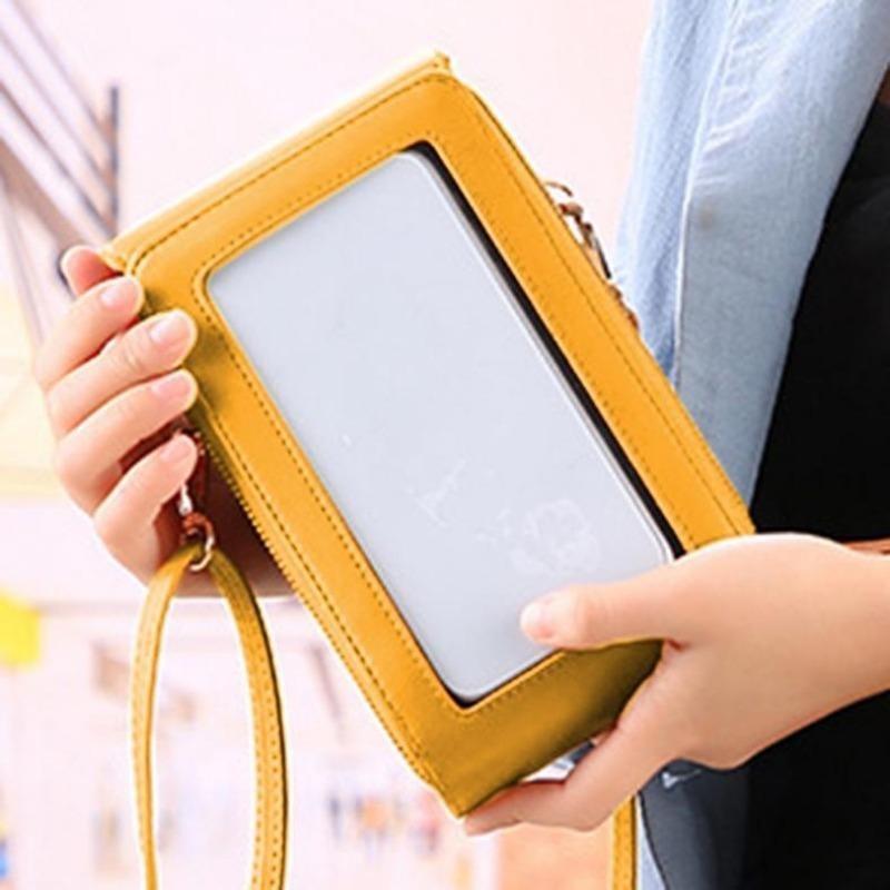 Női divatos mobiltelefon táska érintőképernyős függőleges kereszttestű mini válltáska érme pénztárca