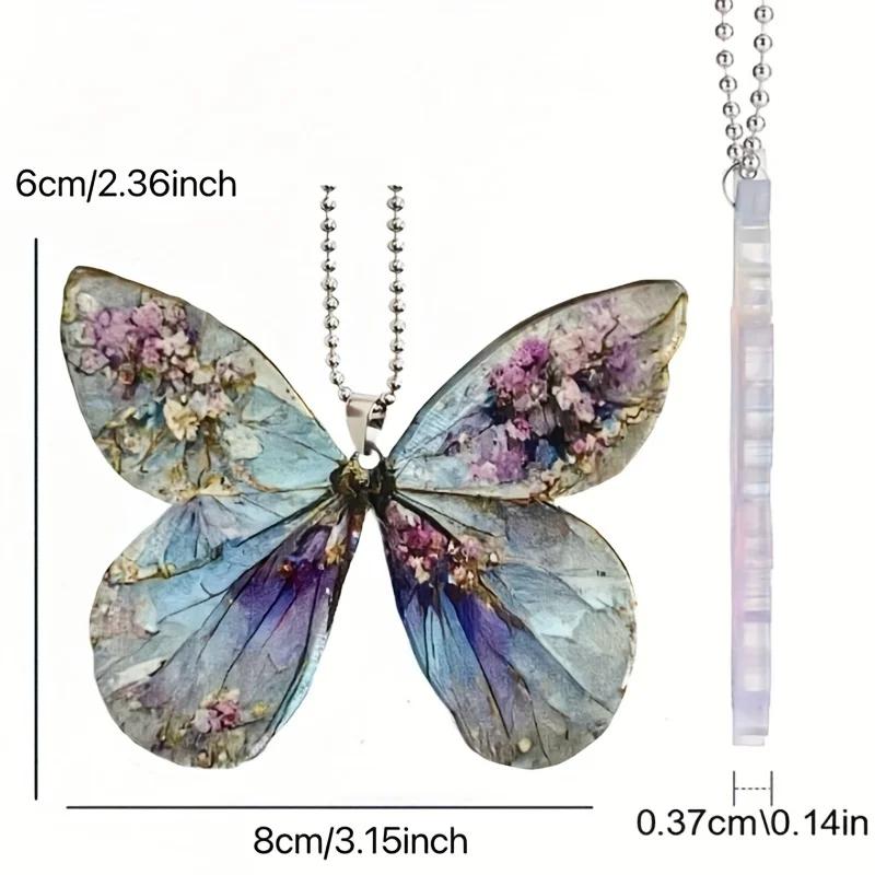 1pc Acrylic Butterfly Car Pendan Fashion Keychain T Car Interior Accessories Pendant Couple Gift Home Decoration Gift