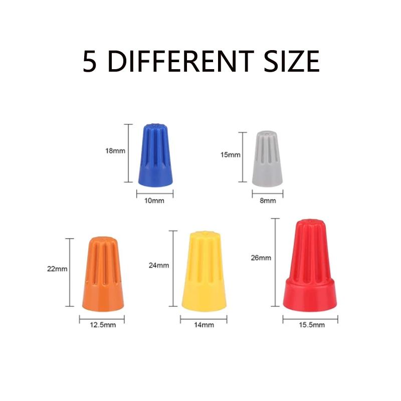 100Pcs~25pcs P1 P2 P3 P6 Colorful Wire Caps Electrical Connectors Screw Terminals With Spring Insert Twist Nuts Caps Connection Plug Connectors 4