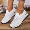 Fashion 2025 Women Wedges Platform Sneakers Autumn Fashion Woven Round Toe Casual Sneakers Sports Slip-on  Non Slip Vulcanized Shoes
