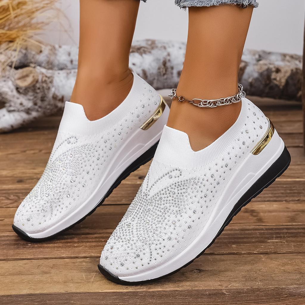 Fashion 2025 Women Wedges Platform Sneakers Autumn Fashion Woven Round Toe Casual Sneakers Sports Slip-on  Non Slip Vulcanized Shoes