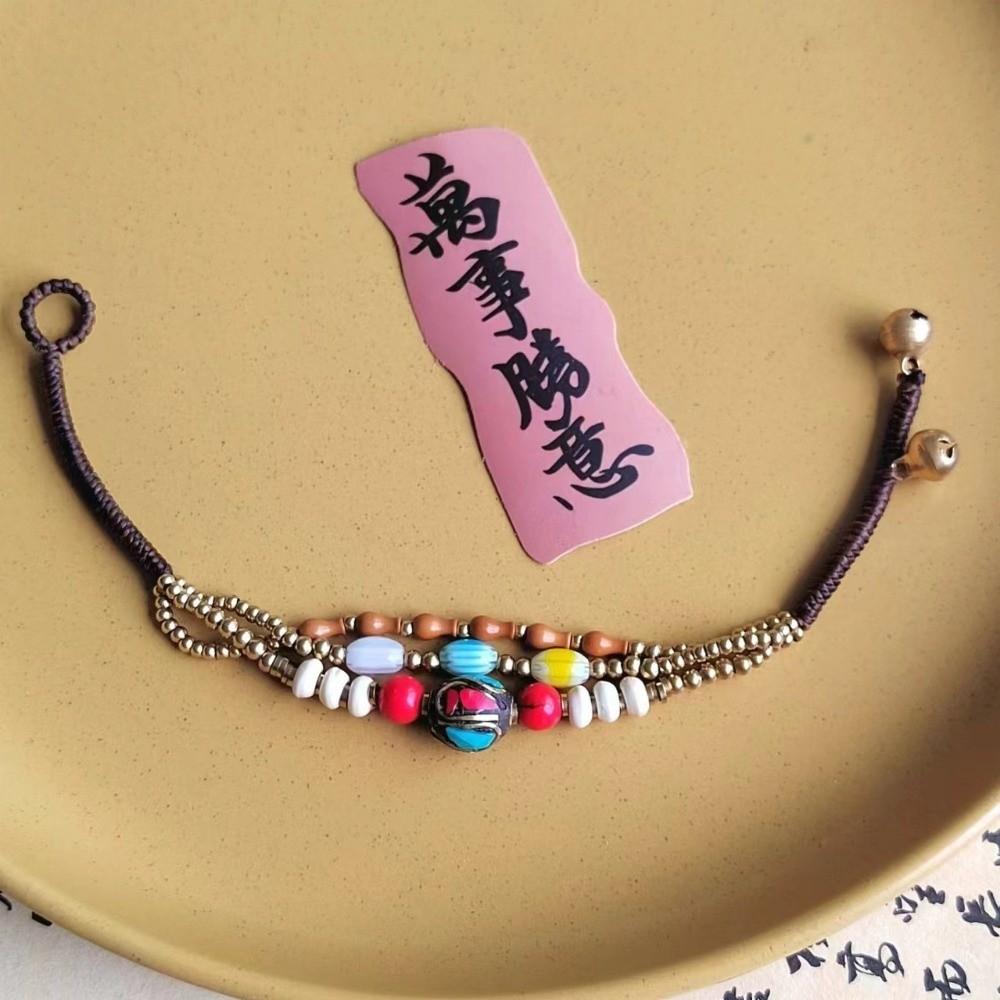 

Tibetan Ancient Method Woven Braided Bracelet Nepal Bohemian Exotic Bell Women Bracelet Coco Hand Rope Bracelet Women Jewelry