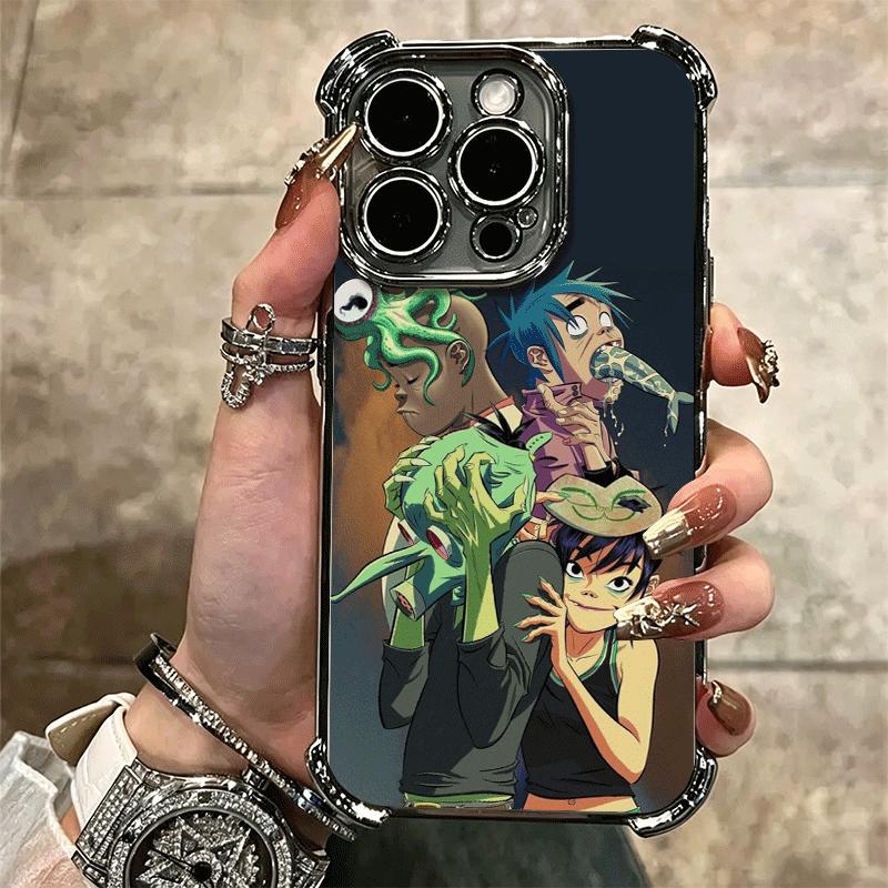G-Gorillaz Anime Weiche Handyhülle Für iPhone 15 16 17 Air 14 Pro Max 16E Plus 13 12 Mini Galvanisiert Anti-Fall Fundas