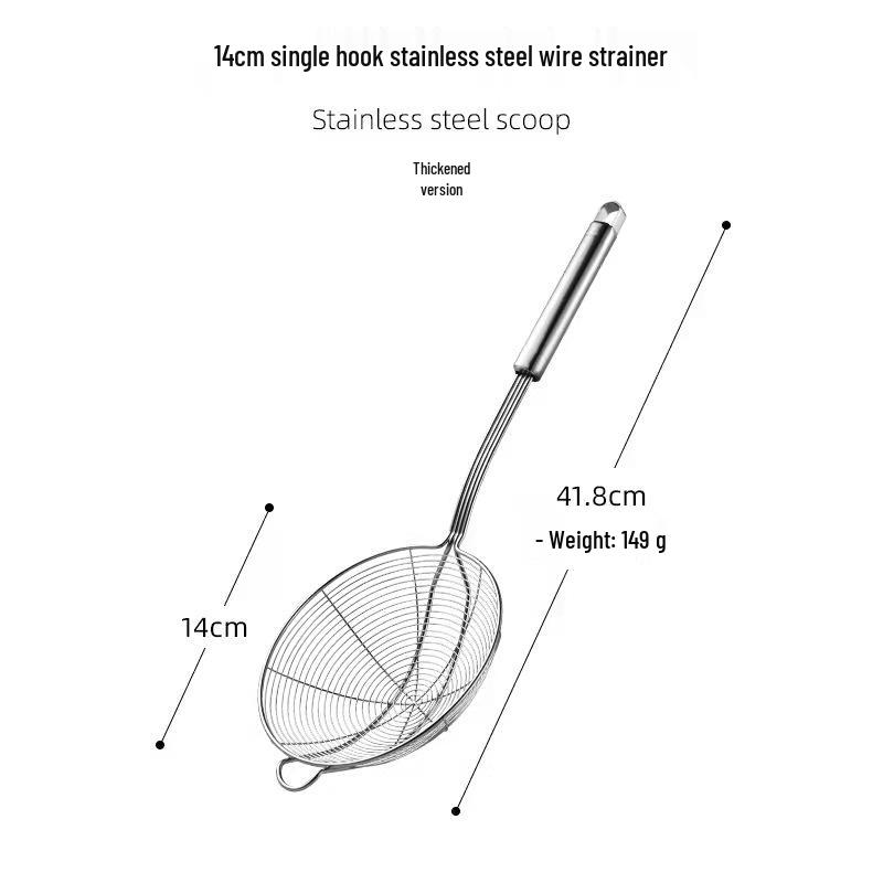 Large 304 Stainless Steel Skimmer for Dumplings, Hot Pot, Noodles, and Oil Frying.