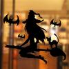 Halloween 3D Night Light Bat Wall Stickers, Witch Bat Broom Flying Stickers, Pumpkin House Horror Stickers
