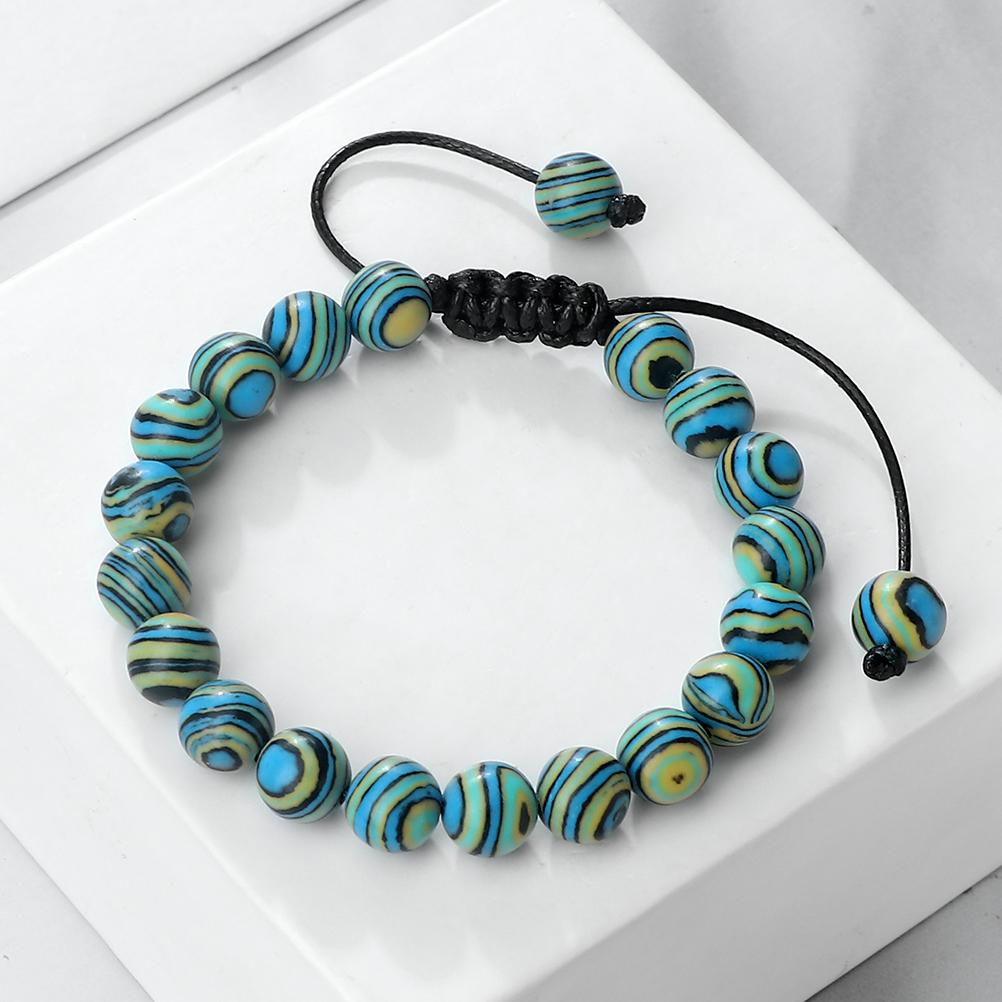 4 6 8mm Malachite Beaded Bracelet Natural Stone Green Blue Braided Bangles Handmade Healing Bracelets Jewelry Gifts for Friends