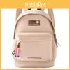 Color Simple Solid Letter And Lots Print Student Casual Backpack Pendant With
