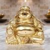 100% Pure Brass Laughing Buddha With Ingot Showpiece, Good Luck Buddha Statue