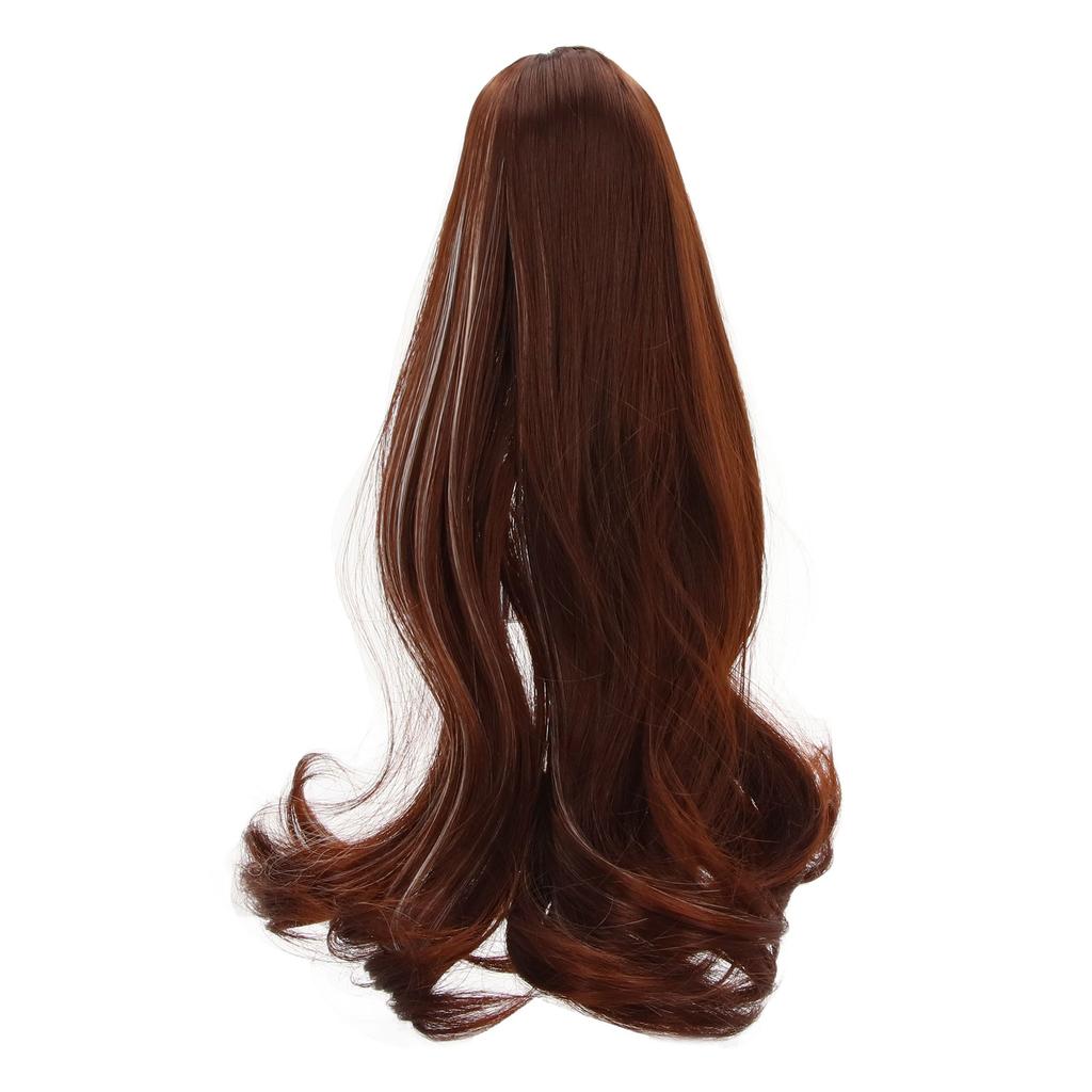 13 BJD Doll Wig Heat Resistant High Temperature Silk Dark Brown Long Curly Wig for 8‑9in 21‑24cm