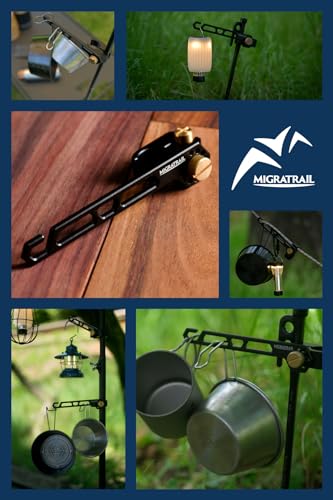 Dirtfreak MIGRATRAIL Add Hanger Multi-Hanger with Pipe Clamp, Adjustable Angle, Camera Tripod Mountable, Compact, Lightweight, Portable, Camping, Outd