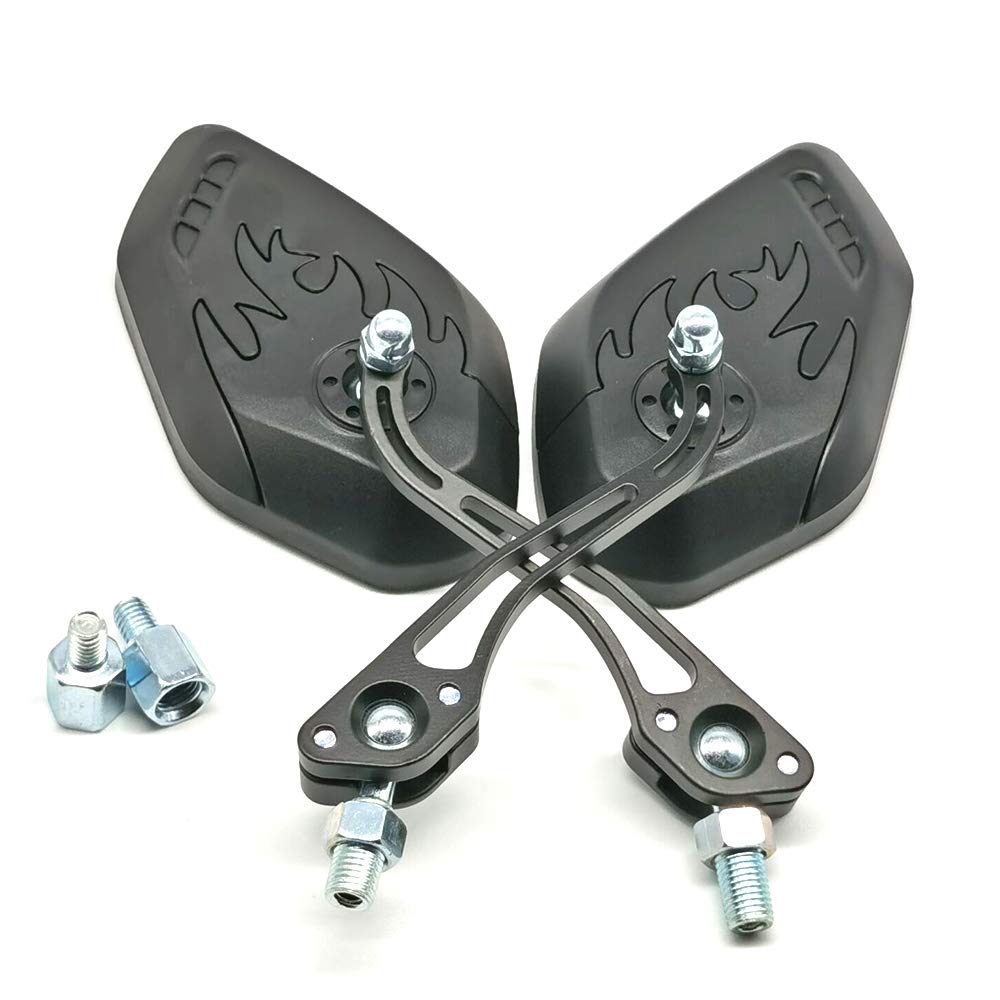 ZSADZS 2pcs/set Universal Motorcycle Rearview Mirror Bike 360 Degree Rotating Motorcycle Bike Scooter Side Mirror 8/10mm (Black)