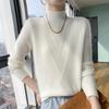 Autumn and Winter New V-shaped Jacquard Semi-turtleneck Sweater Thickened Loose and Thin Bottomed Knitted Sweater Women
