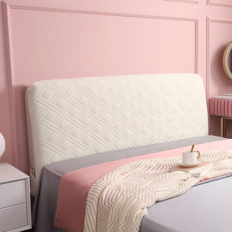 Nordic Grid Bed Headboard Cover All Inclusive Bedside Bed Head Cover Warm Soft Bed Anti-Dust Cover Thicken Head Back Protector
