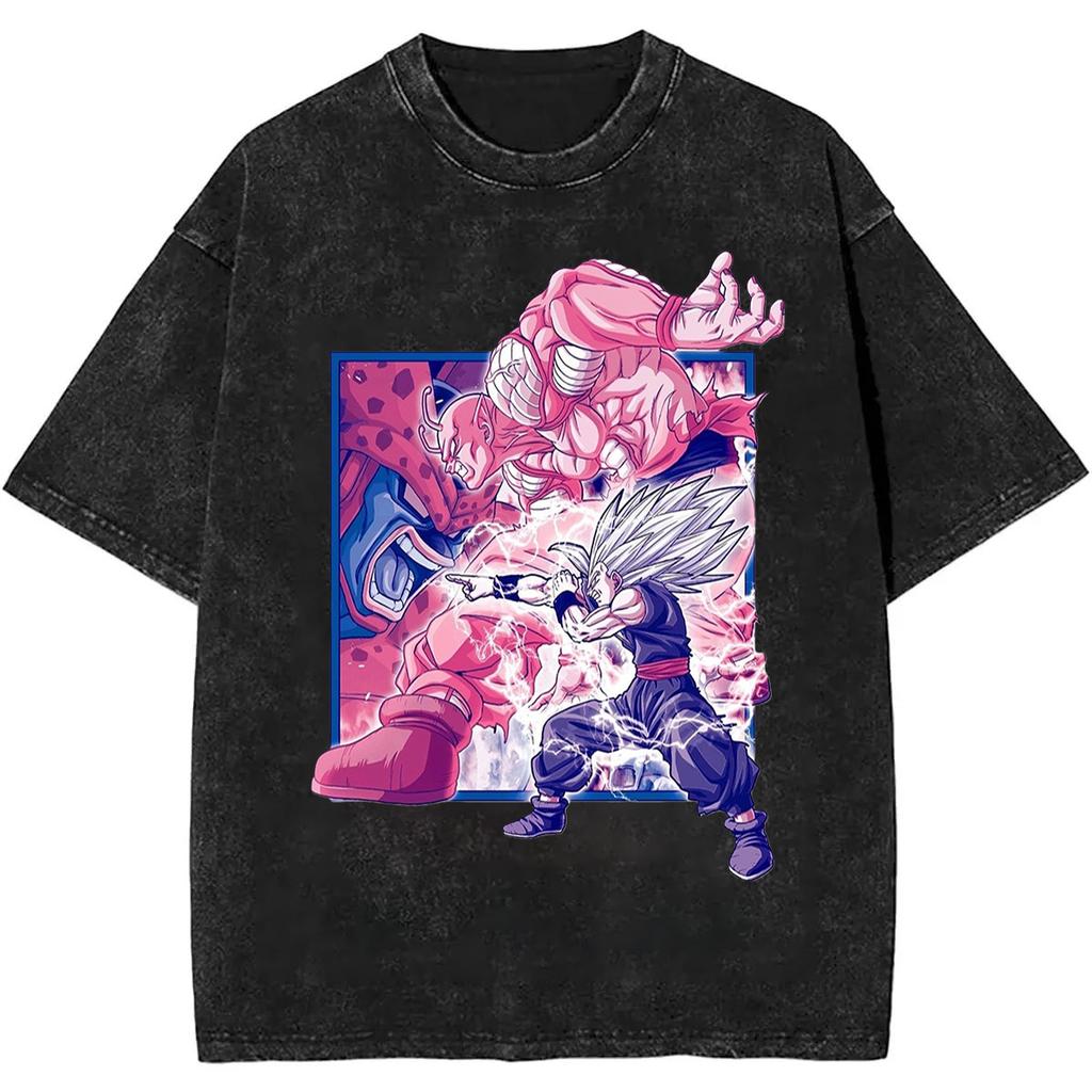 New  Dragon Ball Super Saiyan  Quality TShirt Men and Women Cotton Vintage Washed Print Retro Streetwear Sports Tops