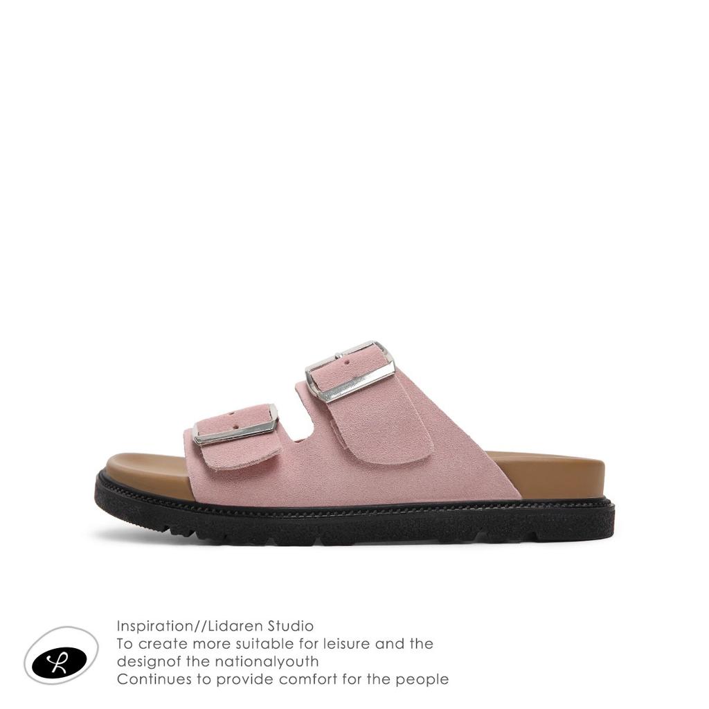 Cool Slippers for Women's 2025 Spring New Comfortable and Versatile Casual Belt Buckle for Outer Wear One-word Slippers Soft Bottom