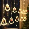 2026 Christmas Tree LED Curtain Lights for Window Decoration Party Background String Lights Holiday Home Decor Supplies