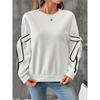 Autumn New Contrast Color Three-dimensional Bow Round Neck Long-sleeved Pullover Sweatshirt