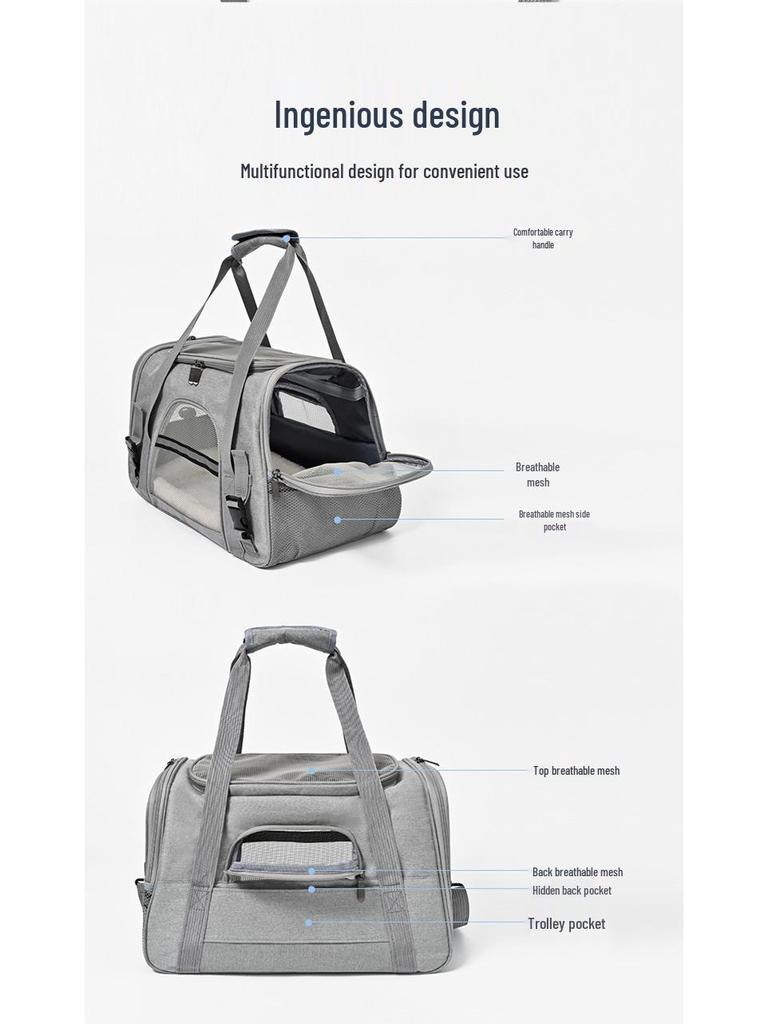 Portable Foldable Pet Crossbody Bag - Breathable Handbag for Cats & Dogs