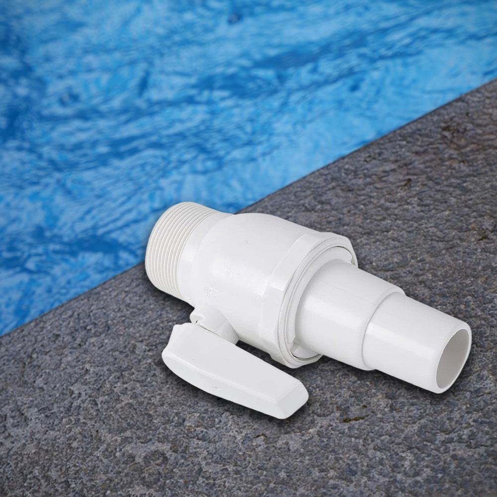 2-Way Ball Valve Water Flow Regulation Pool Valve Maximum 50 PSI Pressure Rating Pool Filter Stop Connector for Swimming Pools