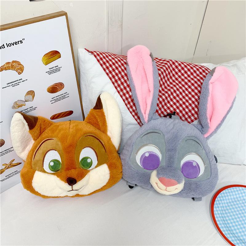 Cute Fox Plush Backpack Kawaii Bunny Fashion Plushie Knapsack Crazy Animal City Sling Bag Versatile Fluffy Bag Gift Items