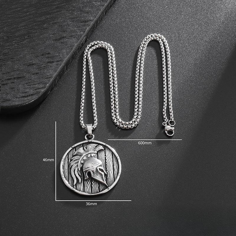 Spartan Warrior Stainless Steel Mens Pendant Hip Hop Punk Necklace Accessories Fashion Accessories