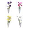 Miniature Flowers Mini Plant in Vase Model Miniature Faux Plant with Flowers for Doll Mansion Decoration Photography Display