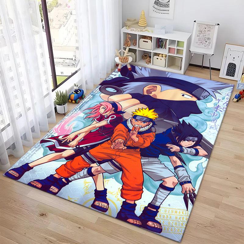 Japanese anime cartoon NARUTO's famous Uzumaki Naruto rug, soft decorative home furnishing, bedroom office chair pad, outdoor picnic carpet Y12