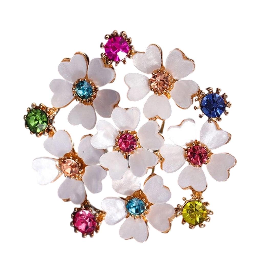 Funkelnde Kristall Blume Floral Brosche Elegant Strass Dekoration Schmuck Geschenk Für Frauen Kleid Mantel Accessoires