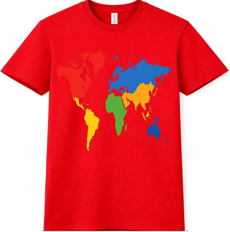 Globe Colourful TShirt World Map Continents Art Travel Lover Gift Graphic Tee S