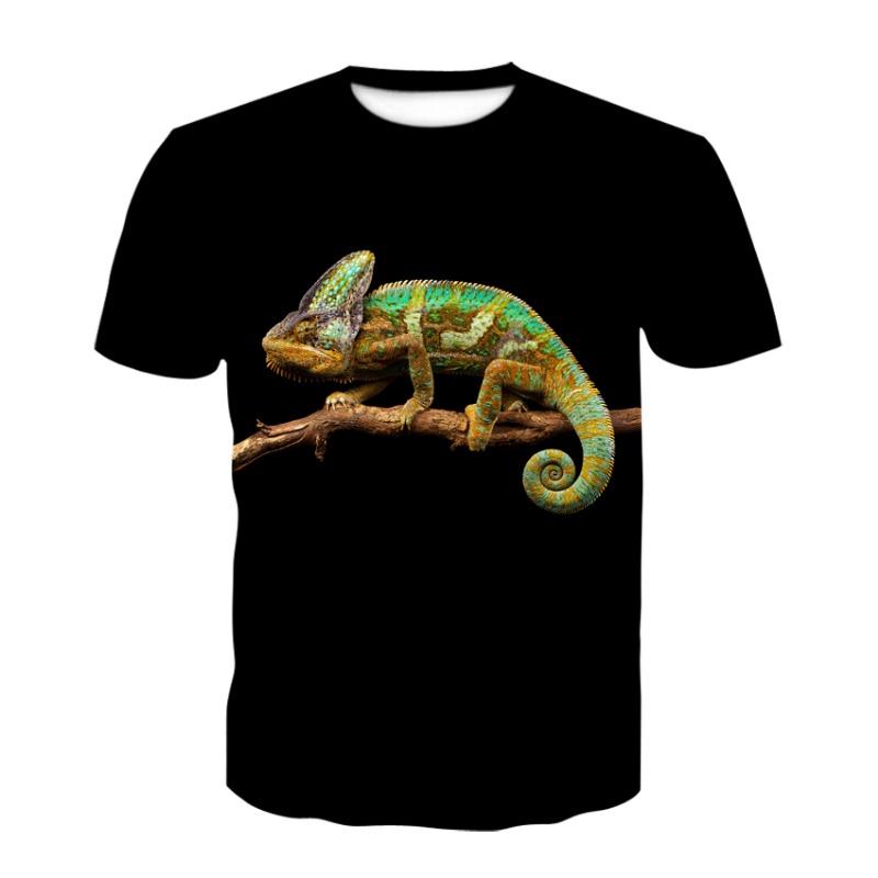 2022 New Snake Pattern Men's T-shirts Men's Animal 3D Short Sleeve Summer Casual Tops Fashion O-Neck Shirts Street Clothing
