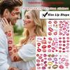 Leopard Print Valentine Day Kiss Lip Stickers Disposable Makeup Stickers  Live House