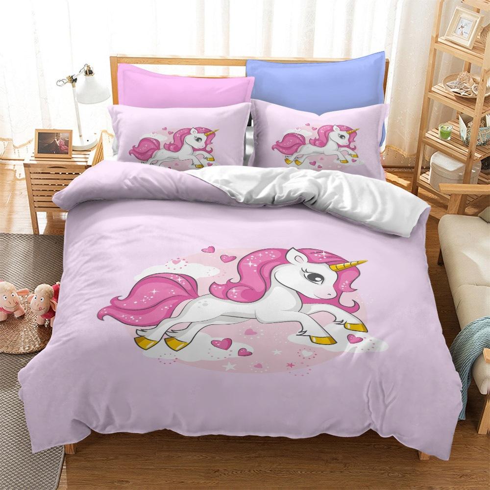Bettwäsche-Set, Einhorn-Serie Größe Dreiteiliger Bettbezug